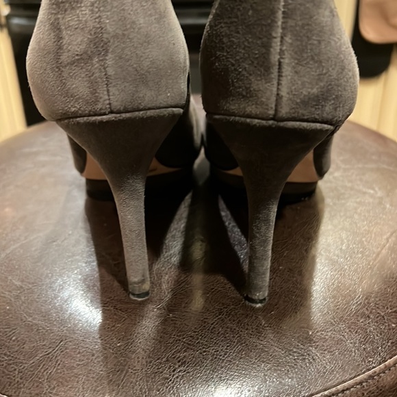 BCBG MAXAZRIA Very Sexy SUEDE LEATHER OTK STILETTO 1” PLATFORM GRAY BOOT - Picture 14 of 16